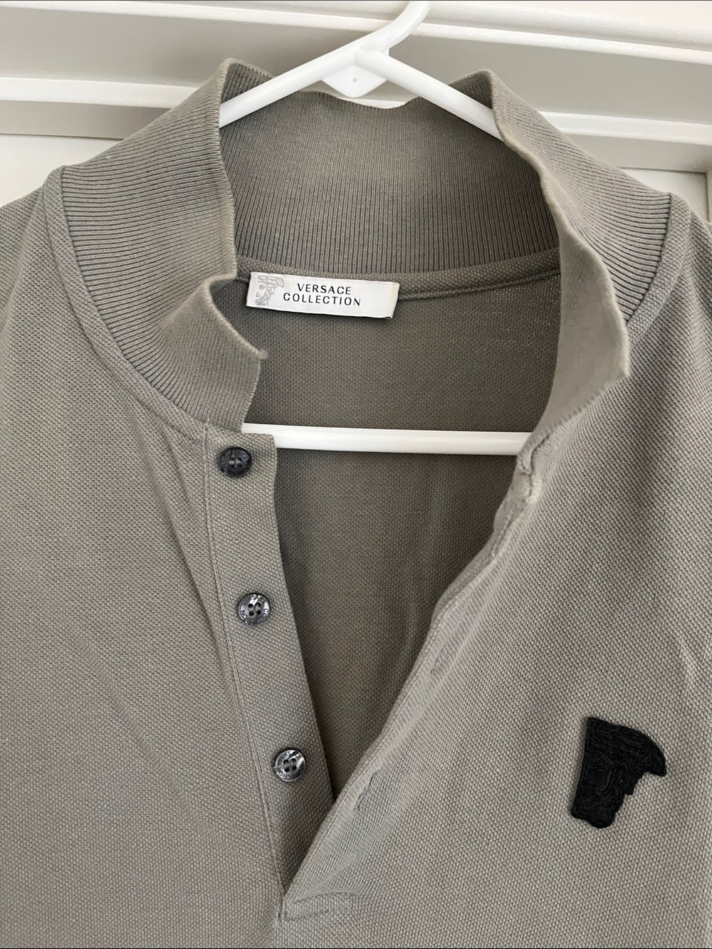 Versace Collection Men's Taupe V-Neck Polo